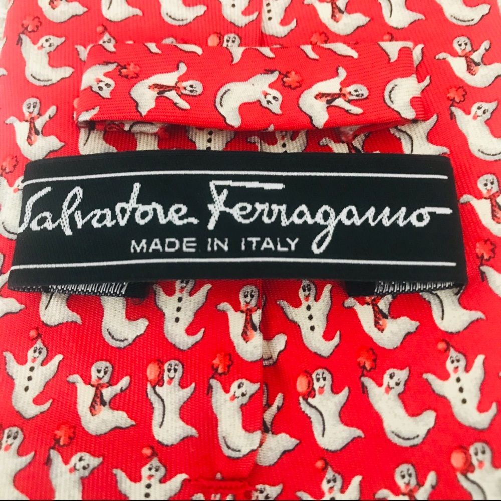 Salvatore Ferragamo Silk Tie: Halloween Ghosts